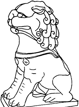 古代传统石雕建筑石狮子