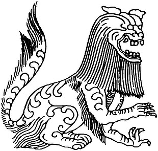 传统石雕纹样石狮子