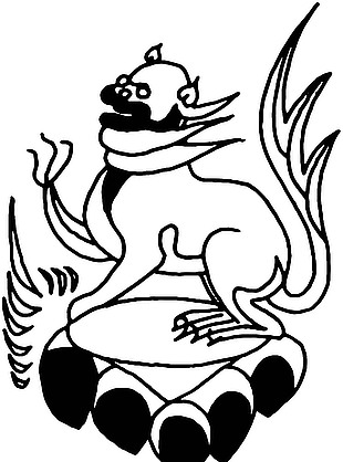 民族传统图案纹样石狮子