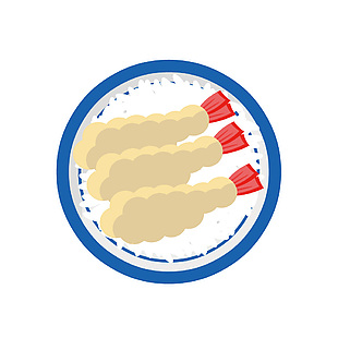 日料虾仁天妇罗插画
