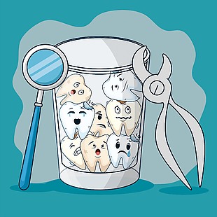 预防蛀牙公益插画设计