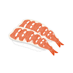 日料海老寿司插画