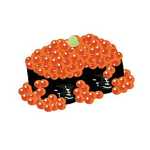 日本鱼籽寿司插画