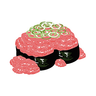 金枪鱼手卷寿司插画