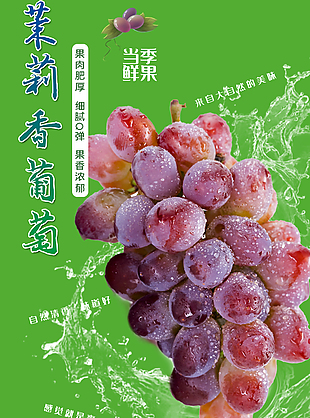 皮薄肉多茉莉香葡萄淘宝电商详情页设计