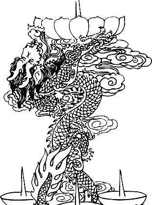 复古中国风龙腾凤舞元素
