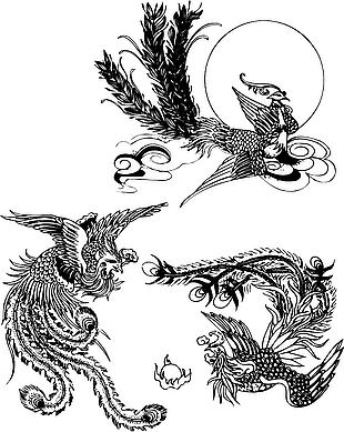 复古中国风龙腾凤舞元素
