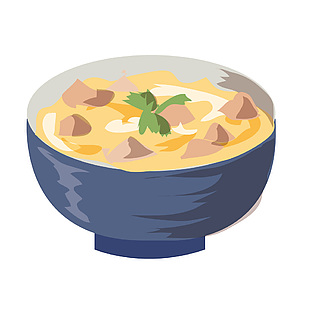 日式料理味增汤插画