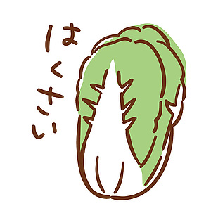 日式大白菜插画