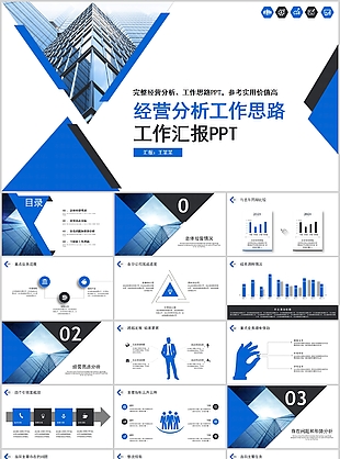 商务风经营分析工作思路工作汇报PPT模板
