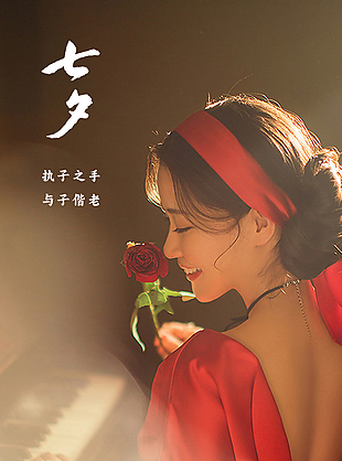 浪漫清新七夕情人节海报