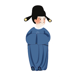 古风唐仕子人物形象简约插画素材