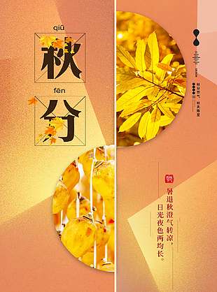 文艺有意境秋分传统节气海报