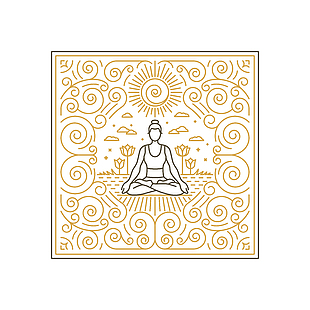 创意正方形瑜伽店矢量LOGO设计