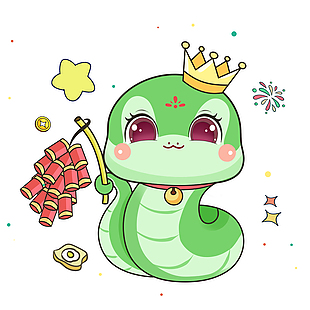 2025新春主题趣味蛇形象插画