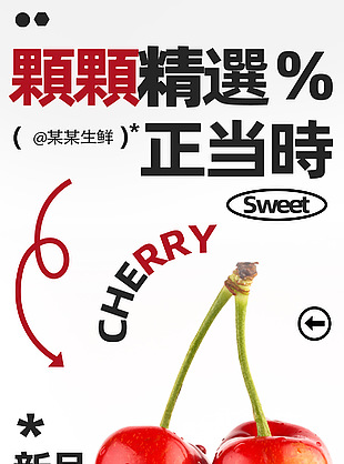 颗颗精选正当时樱桃主题宣传海报