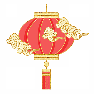 新春红色中国风灯笼图案设计