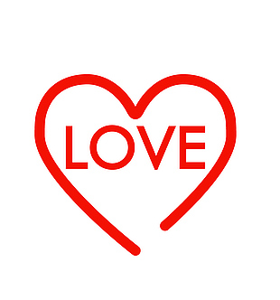 love爱心装饰简约线条图案设计