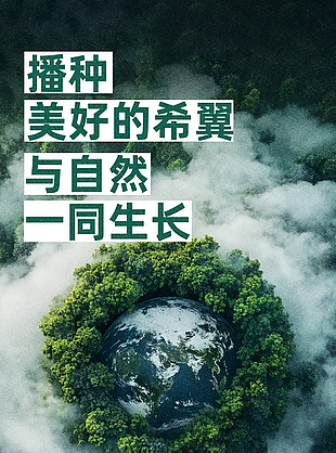 为世界增添一抹新绿植树节主题海报