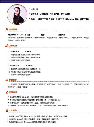 陈柏树小学教师简历基本信息