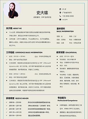 erp技术开发简历如何写工作经验