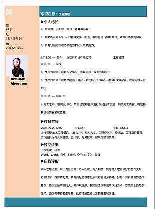 褚飞舟工程监理个人简历模板
