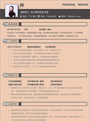 林昭美电子商务经理主管个人简历模板