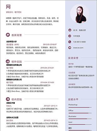 餐厅领班个人简历空白表格下载