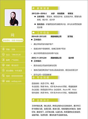 网络在线sale应届毕业生简历范文