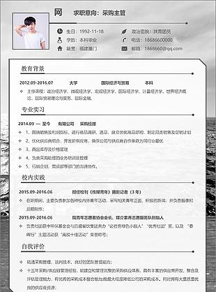 采购主管个人简历模板简历下载