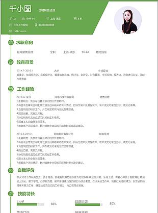 区域销售经理个人简历模板