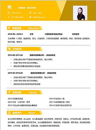 系统分析员简历填写范文