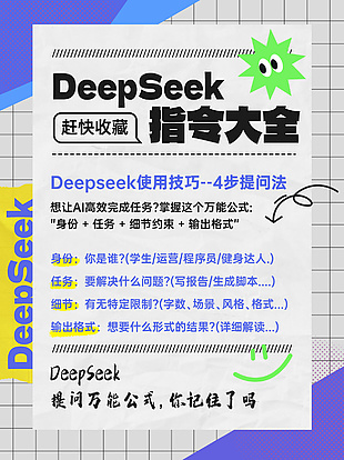 deepseek指令大全创意宣传海报