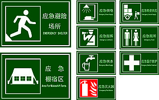 绿色简约应急指挥场所标志牌