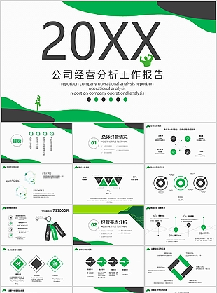 绿色简约风企业经营分析工作报告