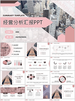 粉色杂志风企业经营分析工作汇报