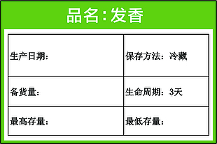 绿色简约产品存放保质期标志