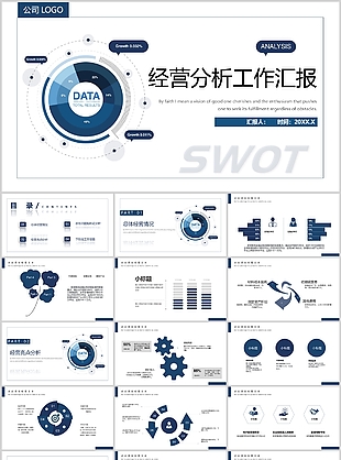 深蓝科技风企业经营分析工作汇报
