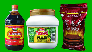 简约绿色背景厨房食材