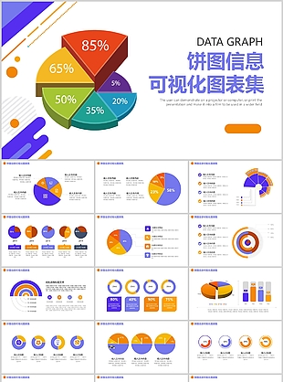 多彩实用饼图信息可视化图表