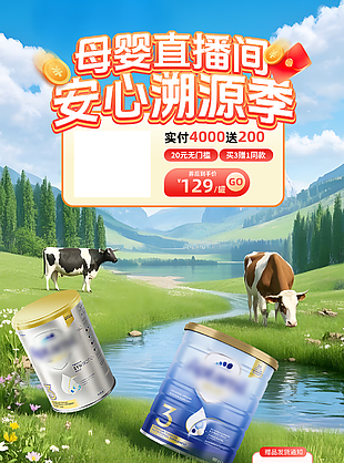 母婴直播间安心溯源季主题直播背景