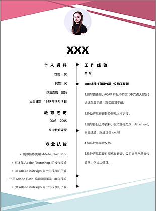 刘莉莉文档工程师个人简历模板