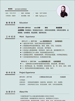 刘石仓库管理员个人简历模板