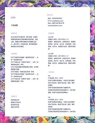 产品运营个人简历模板