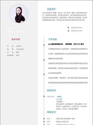 信审核查电子简历范文