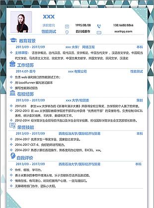性能测试个人简历模板