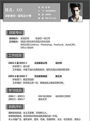 淡蓝色银行财务相关工作岗位简历表格