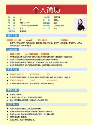 米小白采购总监个人简历模板