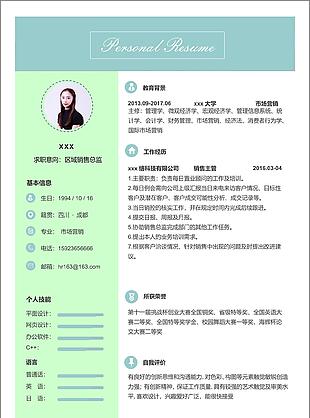 区域sale总监个人简历模板