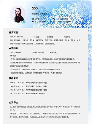 唯美采购经理个人简历范文